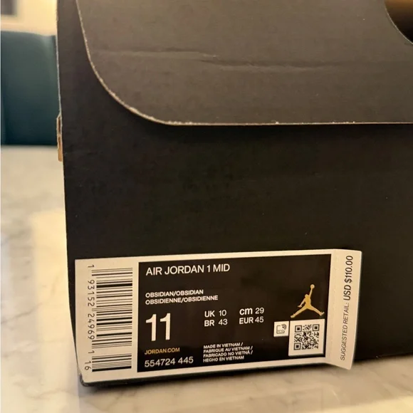 NIKE JORDAN 1 Mid Obsidian Sanded Purple (2020) - Picture 8 of 11